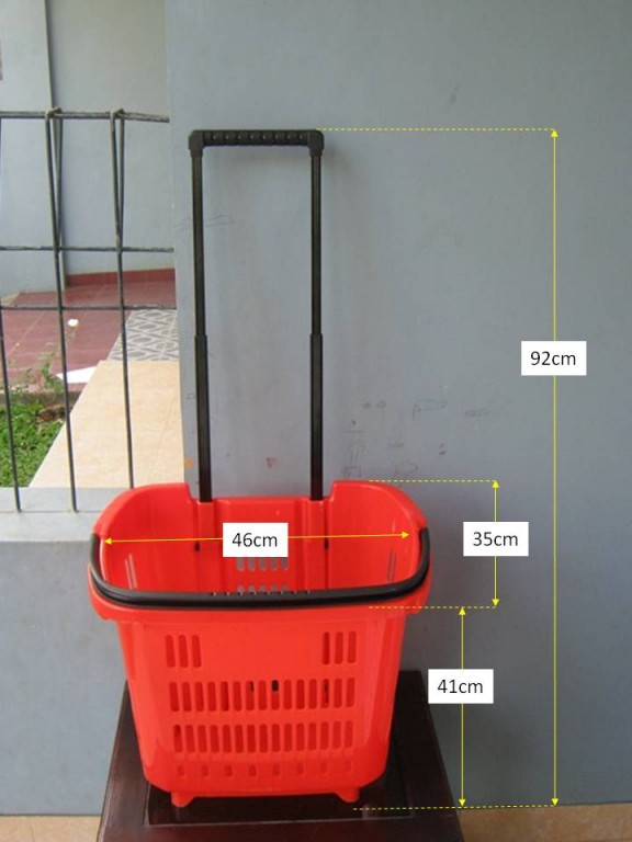 KERANJANG BELANJA PLASTIK TARIK BERODA KERANJANG BELANJA PLASTIK TARIK BERODA