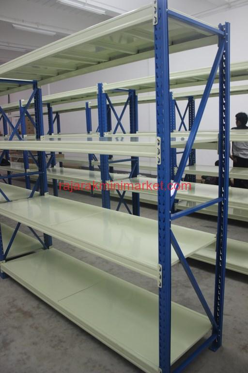 PEMASANGAN RAK GUDANG MEDIUM DUTY TIPE RR50 | RAJA RAK INDONESIA | www.rajarakminimarket.com RAK GUDANG MEDIUM DUTY RR50 (8)