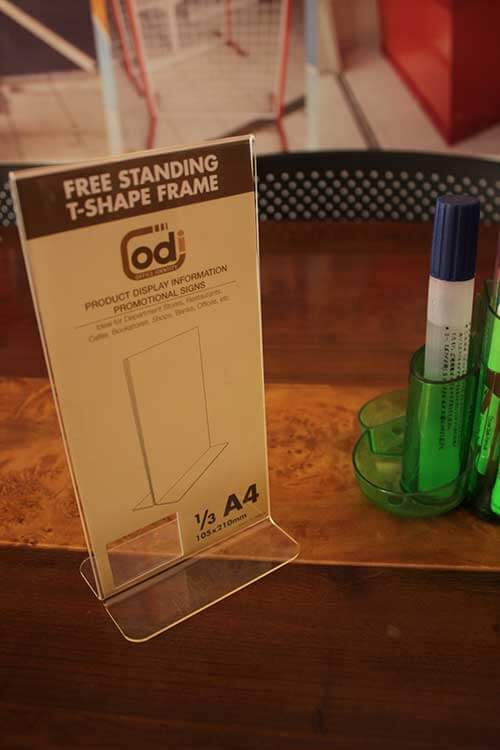 DISPLAY BROSUR ACRYLIC free-standing-t-shape-frame-A4-1,3-(5)