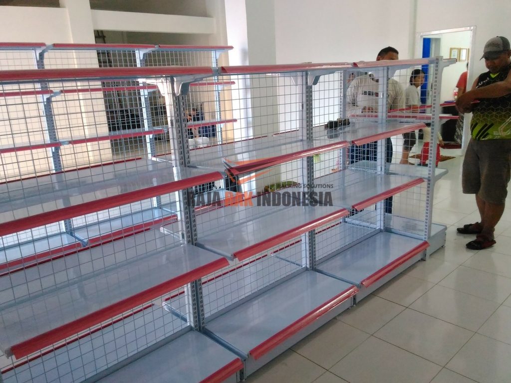 Pemasangan Rak Gondola Minimarket Tipe RR-14 Toko Atk Samping Ramayana Sukabumi
