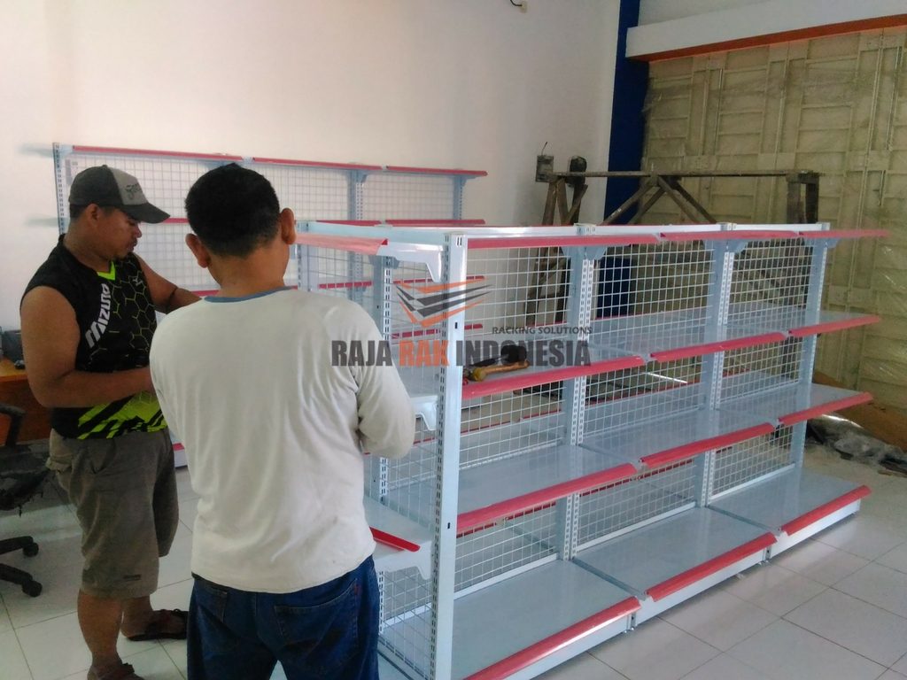 Pemasangan Rak Gondola Minimarket Tipe RR-14 Toko Atk Samping Ramayana Sukabumi