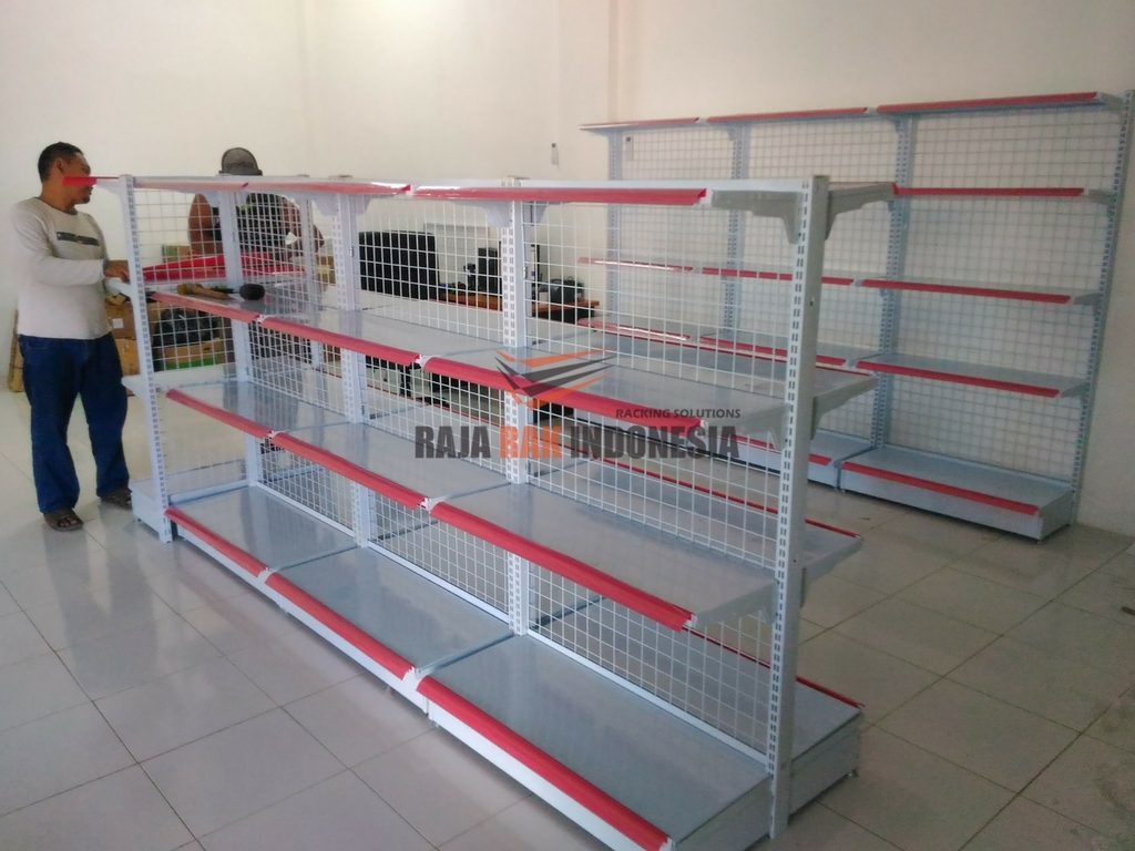 Pemasangan Rak Gondola Minimarket Tipe RR-14 Toko Atk Samping Ramayana Sukabumi