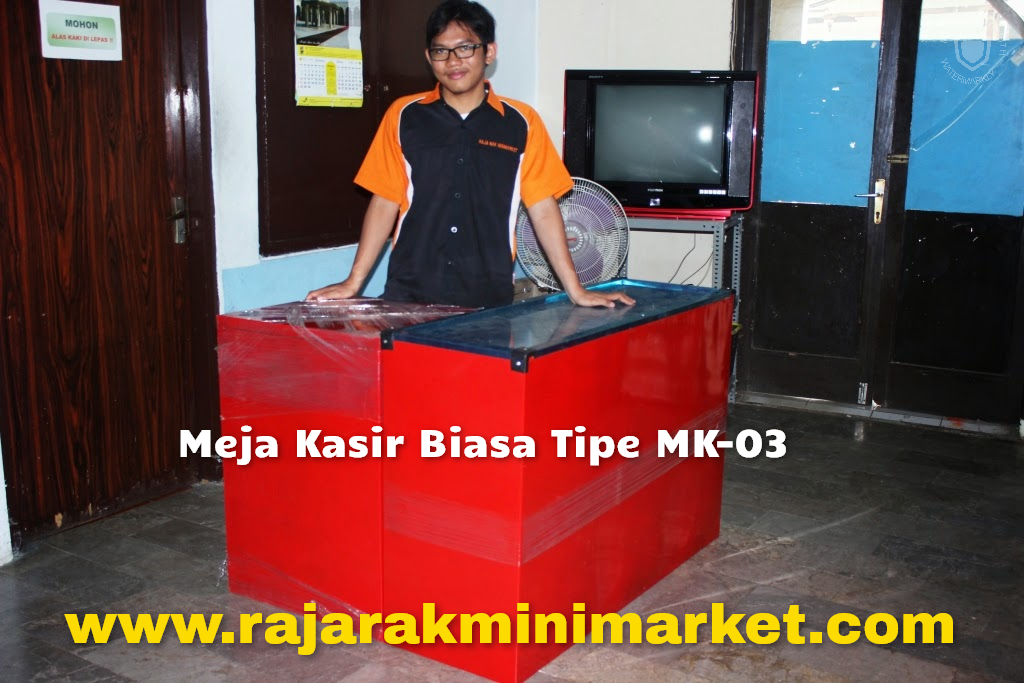 MEJA KASIR MINIMALIS MINIMARKET Tipe MK-03 | RAJA RAK MINIMARKET | Distributor Meja Kasir Toko Swalayan Minimarket, Jual ke Seluruh Indonesia, termasuk ke kota-kota di Pulau Maluku & Papua, seperti : Asmat, Biak Numfor, Boven Digoel, Deiyai, Dogiyai, Intan Jaya, Jayapura, Jayawijaya, Keerom, Kepulauan Yapen, Lanny Jaya, Mamberamo Raya, Mamberamo Tengah, Mappi, Merauke, Mimika, Nabire, Nduga, Paniai, Pegunungan Bintang, Puncak, Puncak Jaya, Sarmi, Supiori, Tolikara, Waropen, Yahukimo, Yalimo, Fakfak, Kaimana, Manokwari, Manokwari Selatan, Maybrat, Pegunungan Arfak, Raja Ampat, Sorong, Sorong Selatan, Tambrauw, Teluk Bintuni, Teluk Wondama, Buru, Buru Selatan, Kepulauan Aru, Maluku Barat Daya, Maluku Tengah, Maluku Tenggara, Kepulauan Tanimbar, Seram Bagian Barat, Seram Bagian Timur, Ambon, Tual, Halmahera Barat, Halmahera Tengah, Halmahera Timur, Halmahera Selatan, Halmahera Utara, Kepulauan Sula, Pulau Morotai, Pulau Taliabu, Ternate, Tidore Kepulauan