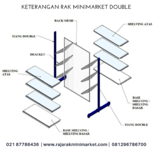 jual rak toko | rak gondola | rak display | Tipe RR12 | Raja Rak Minimarket